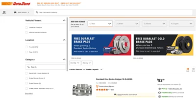 Precio de las pinzas de freno en Autozone