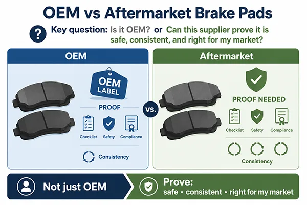 Comparación de pastillas de freno OEM vs aftermarket para importadores