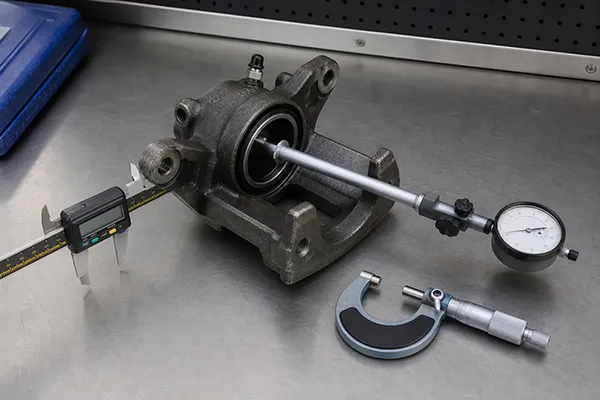 herramientas dimensionales usadas para probar una pinza de freno