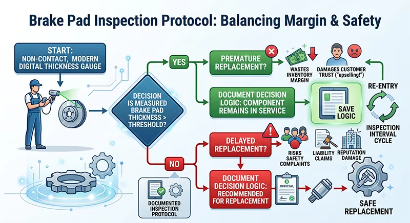 Árbol de decisión desde la inspección inicial hasta la recomendación de reemplazo Diagrama de flujo del protocolo de inspección